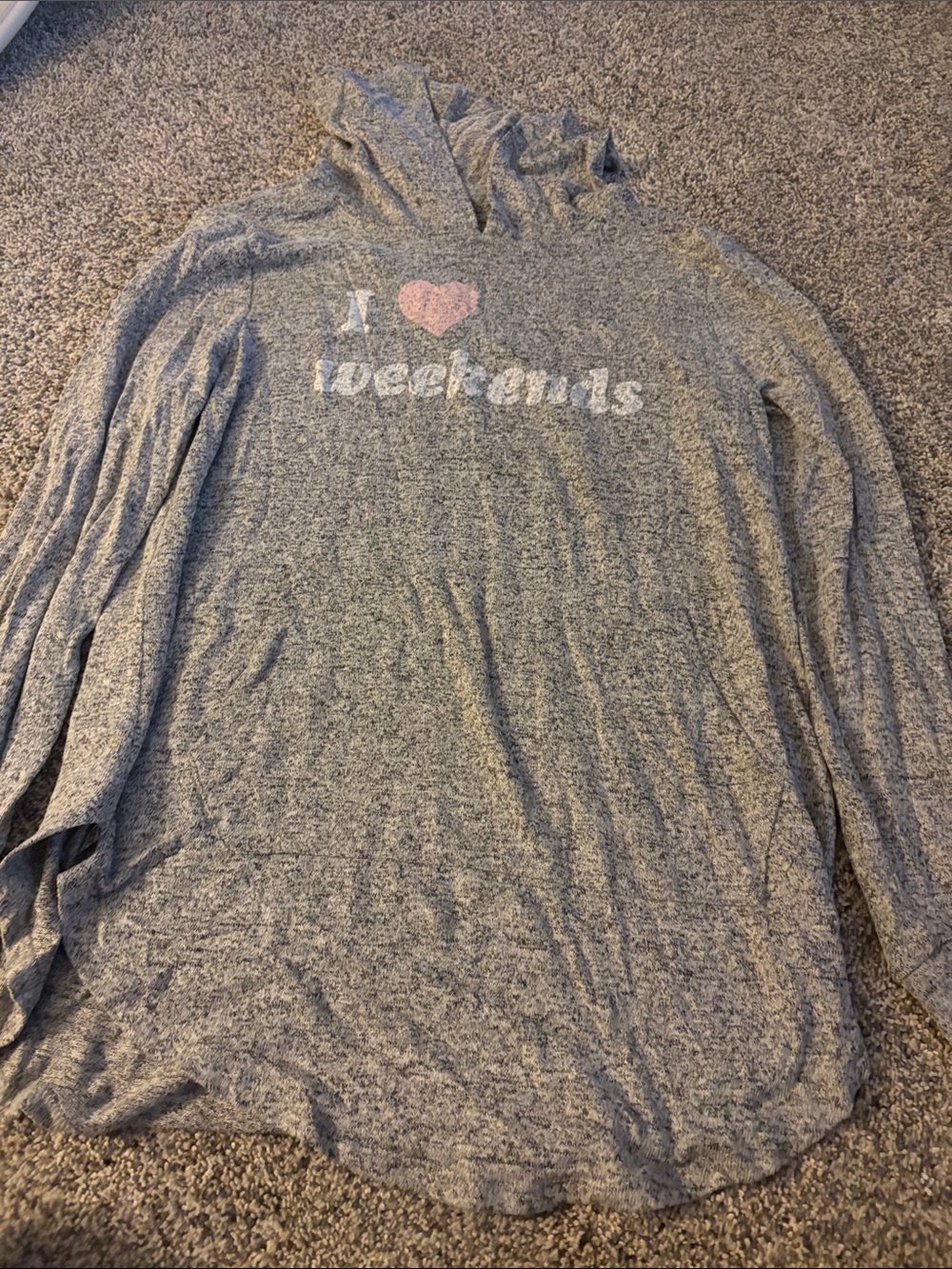 Grayson Threads Gray Hoodie with Pink Heart Graphic